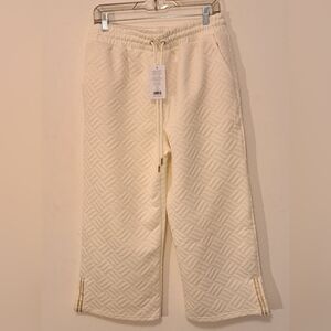Mary Square Cream Quilted Ivory Porter Cropped Pants NWT Misses Size Medium